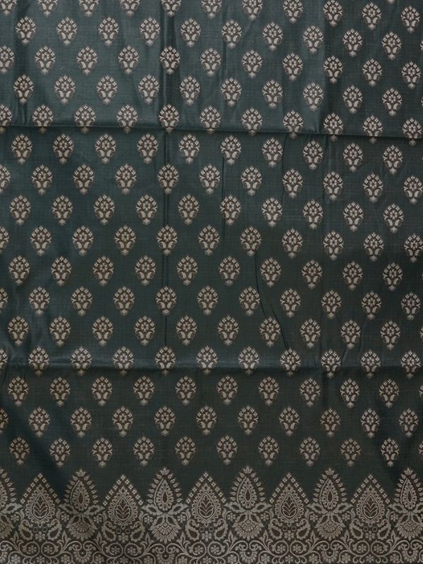 Green Banarsi Silk Unstitched Suit Set (Thread Work) - Krishanlalraman