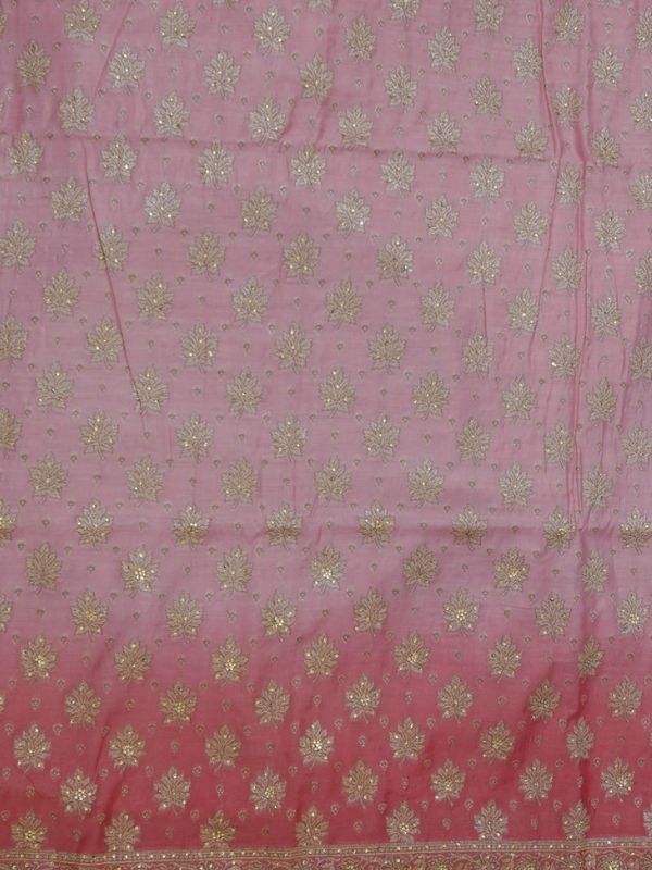 Contrast Pink And Rani Colour Unstitched Suit Set - Krishanlalraman