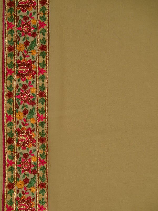 Beige Resham Georgette Saree - Krishanlalraman