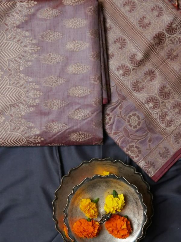 Mauve Banarasi Suit Set - Krishanlalraman