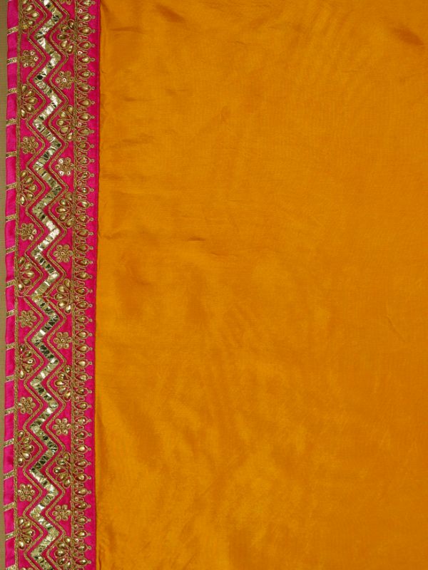 Pink Bandhani Saree With Heavy Border