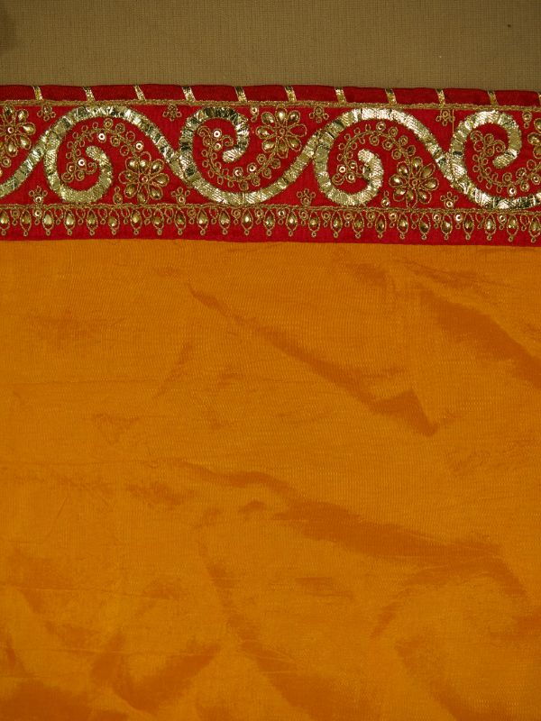 Red Bandhani Saree With heavy Border - Krishanlalraman