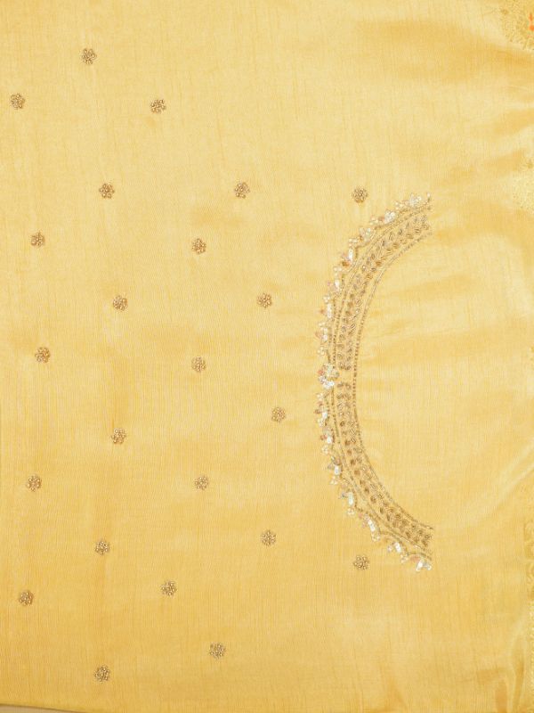 Golden saree with Zardozi work