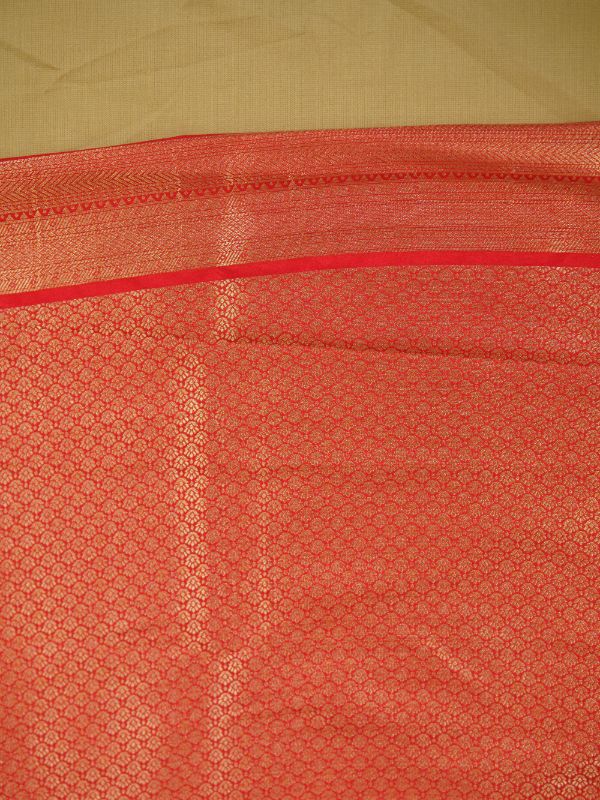 Golden and Red Kanjivaram Saree