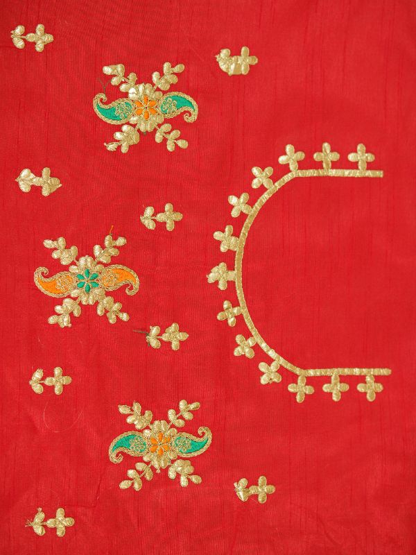 Orange Georgette Tie and Dye Saree with Gotta Patti Border - Krishanlalraman